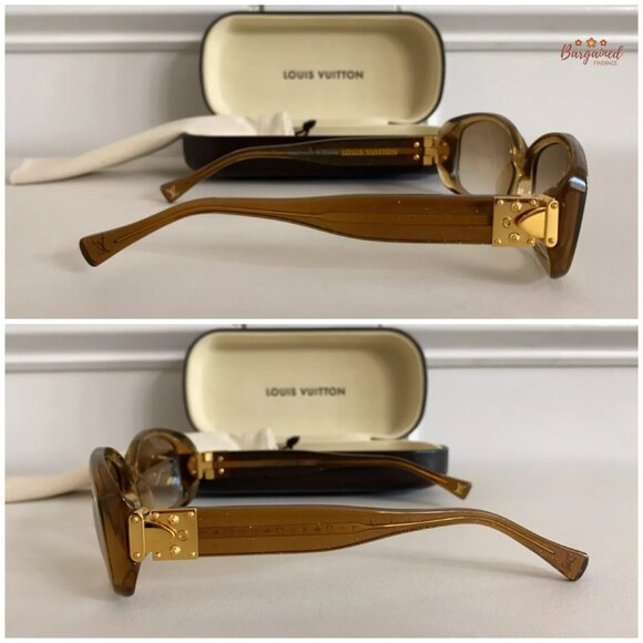 Authentic LOUIS VUITTON Gold Speckling Acetate Frame Soupcon Sunglasses - Z0003W - Picture 6 of 13